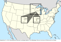 Map of the change to the United States in central North America on September 13, 1918