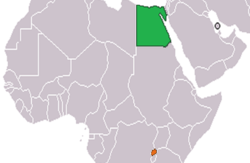 Map indicating locations of Egypt and Rwanda