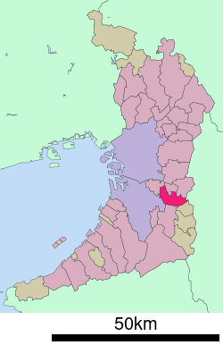 Location of Habikino in Osaka Prefecture