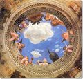 Oculus on the ceiling of the Spouses Chamber, قلعة سان جورجو في مانتوا، إيطاليا، بريشة أندريا مانتنيا