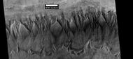 Gullies in crater in Phaethontis quadrangle, as seen by HiRISE under HiWish program