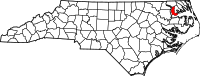 Map of North Carolina highlighting تشاوان