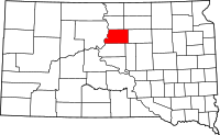 Map of South Dakota highlighting بوتر
