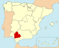 Map of Spain with highlighted