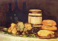 Francisco Goya, Still Life with Fruit, Bottles, Breads, 1824-1826