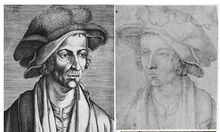 Portraits: a drawing by Durer, and a posthumous print by Cornelius Cort