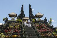 Pura Besakih, the holiest temple of Hindu religion in Bali.