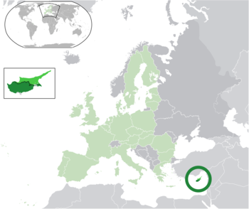 موقع  قبرص (وتشمل قبرص الشمالية)  (green) [Legend]