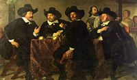 Four aldermen of the Kloveniersdoelen in Amsterdam, 1655. Amsterdam, Amsterdam Museum.