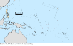 Map of the change to the United States in the Pacific Ocean on December 10, 1941