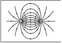 خطوط الحقل الكهربائي الناتج عن شحنات نقطية مختلفة.jpg