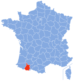 Location of Hautes-Pyrénées in France