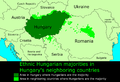 Areas with ethnic Hungarian majorities in the neighboring countries of Hungary, according to László Sebők.[19]