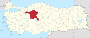 موقع محافظة أنقرة في تركيا