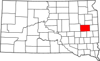 Map of South Dakota highlighting كينغزبوري