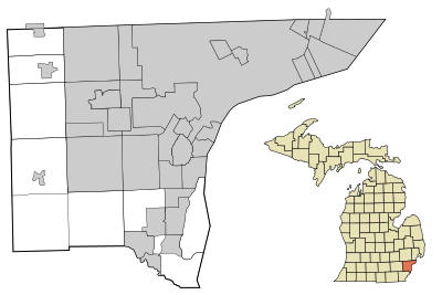 Wayne County Michigan Incorporated and Unincorporated areas.svg