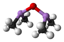 Ball-and-stick model of cacodyl oxide