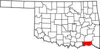 Map of Oklahoma highlighting تشوكتاو