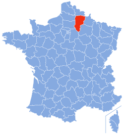 موقع منطقة إين في فرنسا
