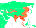 موطن الببور في عام 1900 و 1990.