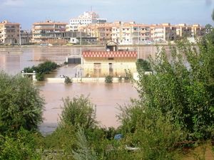فيضان نهر الخابور بمدينة اليصيرة، عام 2006.