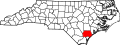 State map highlighting Pender County