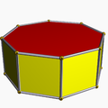 An octagonal prism contains two octagonal faces.