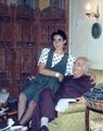 يوسف درويش مع حفيدته بسمة 1992.