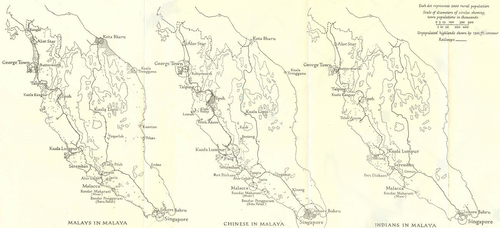 Visual distribution of races in Malaya (1945)