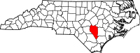 Map of North Carolina highlighting سامبسون