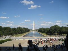 Washington Monument as seen from the steps of the Lincoln Memorial.
