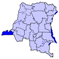 خريطة جمهورية الكونغو الديمقراطية موضحا عليها Kongo Central