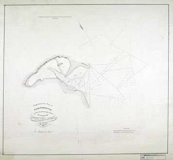 "مخطط مثلثي لكور شيديتش [خور شق] على الجانب العربي من الخليج العربي" بقلم ج. بروكس (1823)