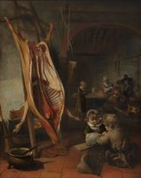 The slaughtered swine. 1652، زيت على كنڤاه، 101 X 79.5 سم، Museum Boijmans Van Beuningen، روتردام.