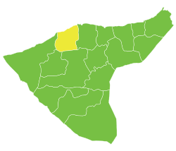 موقع ناحية الدرباسية في محافظة الحسكة.