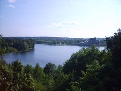 View of Lake Vanajavesi, next to Hämeenlinna. The castle is visible to the right.