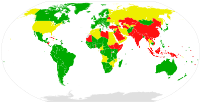 خريطة توضح الدول الأعضاء في المحكمة الجنائية الدولية.