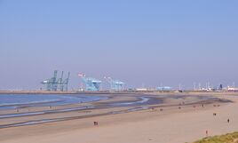 Zeebrugge beach and outer port