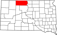 Map of South Dakota highlighting كورسون