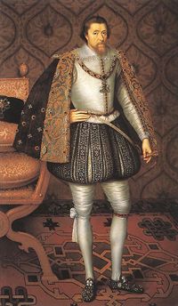 جيمس الأول من إنگلترة من الفترة 1603–1613، بريشة پول ڤان سومر الأول (1576–1621)