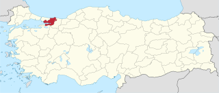 موقع محافظة خوجةإلي في تركيا