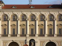 Černín Palace in Prague (1660s) has triglyphs and guttae as ornaments at the top of arches