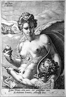 Jan Saenredam, Venus and Cupid, after Hendrick Goltzius