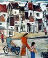 Old street—A photo of a painting by Bui Xuan Phai—a famous Vietnamese painter