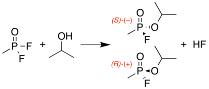 Sarin synth with racemic stereochemistry.png