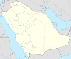 خريطة للسعودية، مبين عليها أماكن نشاط رشاش الشيباني. الرياض في الوسط.