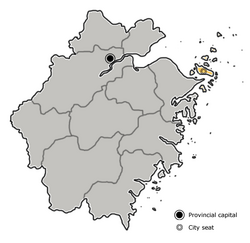 Location in Zhejiang