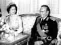 Yugoslavian President Josip Broz Tito with Elizabeth II during her state visit in Belgrade, 1972.