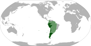 Location of the Viceroyalty of Peru: Initial territory 1542–1718 (light green) and final de jure territory 1776–1824 (dark green)