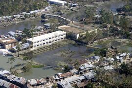 Storm intensification. Bangladesh after Cyclone Sidr is an example of catastrophic flooding from increased rainfall.[206]